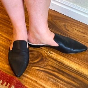 Black pointed toe J. Crew mules
